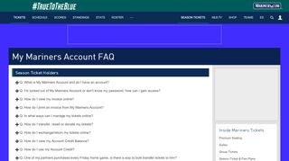 
                            2. My Mariners Account FAQ | Seattle Mariners - MLB.com