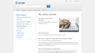 
                            4. My online account - Springer