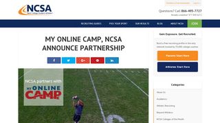 
                            7. My Online Camp Partners with NCSA Next College Student Athlete