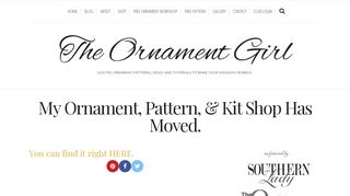 
                            8. My Ornament, Pattern, & Kit Shop Has Moved. – The Ornament Girl