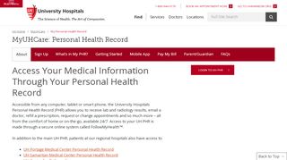 
                            3. My Personal Health Record | MyUHCare | University Hospitals ...