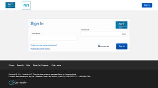 
                            1. My Pier 1 Rewards Credit Card - Sign In - Comenity