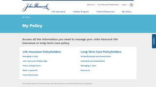 
                            2. My Policy - John Hancock