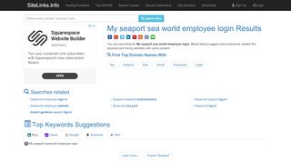 
                            5. My seaport sea world employee login Results For Websites Listing