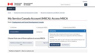
                            2. My Service Canada Account (MSCA): Access MSCA - Canada.ca