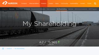 
                            6. My Shareholding - Investors | Aurizon