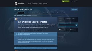 
                            1. My ship does not stop wobble :: Kerbal Space …