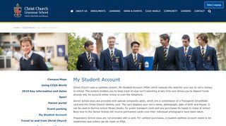 
                            3. My Student Account - CCGS Christ Church Grammar School