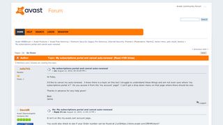 
                            1. My subscriptions portal and cancel auto-renewal - Avast WEBforum