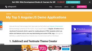 
                            2. My Top 5 AngularJS Demo Applications — SitePoint