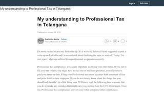 
                            6. My understanding to Professional Tax in Telangana - LinkedIn