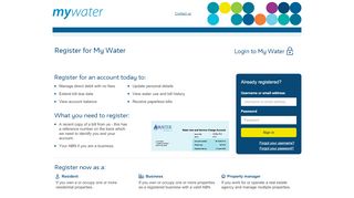 
                            2. My Water - Login