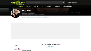 
                            6. My Way (tradução) - Paul Anka - VAGALUME