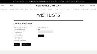 
                            7. My Wish List - New York & Company