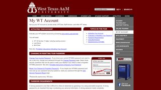 
                            3. My WT Account - Student Technology Support Portal - West Texas ...