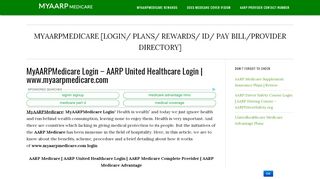
                            9. MyAARPMedicare Login ‒ AARP United Healthcare Login | www ...