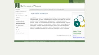 
                            3. myACCESS Web Portal - The University of Vermont