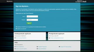 
                            1. MyAdmin - University of Hull