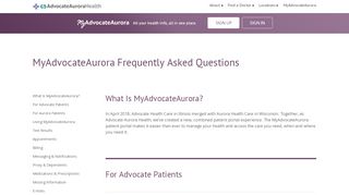 
                            5. MyAdvocateAurora | FAQs | Advocate Aurora Health