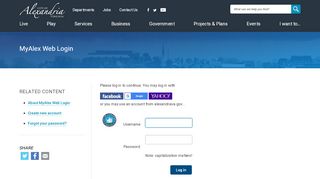 
                            1. MyAlex Web Login | Login Page - City of Alexandria, Virginia