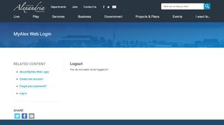 
                            2. MyAlex Web Login | Logout - City of Alexandria, VA
