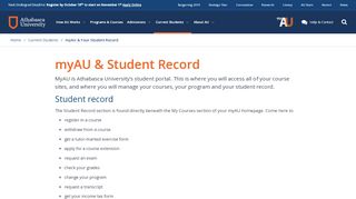 
                            1. myAU & Student Record : Athabasca University