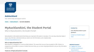 
                            10. MyAucklandUni, the Student Portal - AskAuckland