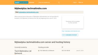 
                            2. Mybeatplus.techmahindra.com server and hosting history