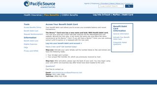 
                            9. MyBenny Information from PacificSource Administrators