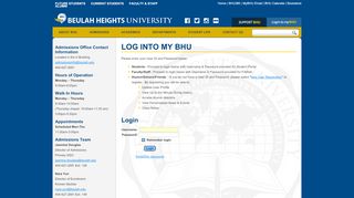 
                            3. myBHU - Login - Beulah Heights University