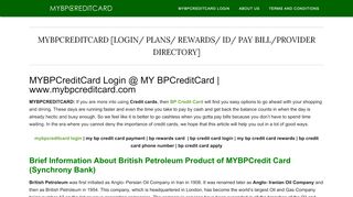 
                            1. MYBPCreditCard Login @ MY BPCreditCard | www ...