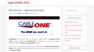 
                            8. MyCableOne | CableOne Email Account Login | customer ...