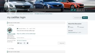 
                            3. my.cadillac login | Cadillac Owners Forum