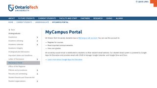 
                            1. MyCampus Portal | Ontario Tech University