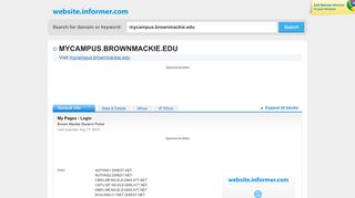 
                            6. mycampus.brownmackie.edu at WI. My Pages - Login