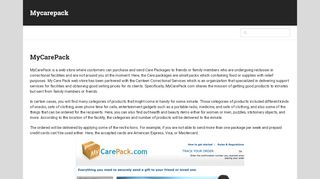 
                            1. MyCarePack - Mycarepack