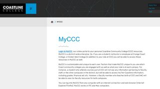 
                            5. MyCCC | Coastline College