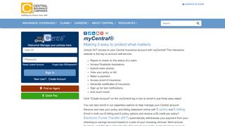 
                            7. myCentral - Central Insurance Companies