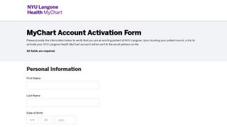 
                            11. MyChart Account Activation Form - Epic Patient Activation
