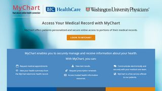 
                            9. MyChart | BJC HealthCare & Washington University Physicians