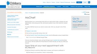 
                            9. MyChart | Children's Hospital of Wisconsin