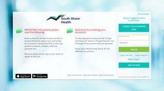 
                            10. MyChart - Login Page - South Shore Health