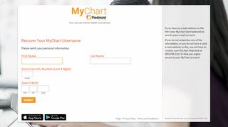 
                            5. MyChart - Login Recovery Page - Piedmont