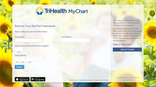 
                            5. MyChart - Login Recovery Page - TriHealth