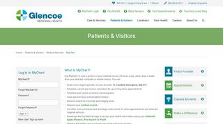 
                            5. MyChart | Medical Record | Glencoe Regional Health