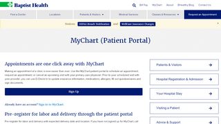 
                            8. MyChart (Patient Portal) - Baptist Health