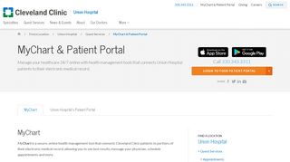 
                            2. MyChart & Patient Portal | Union Hospital - Cleveland Clinic