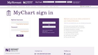 
                            11. MyChart sign in | Novant Health