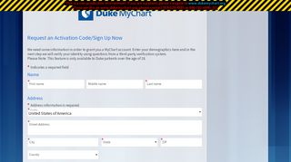 
                            8. MyChart - Sign Up for MyChart - dukemychart-test.org