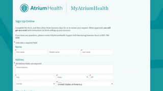 
                            2. MyChart - Sign Up Online - MyAtriumHealth